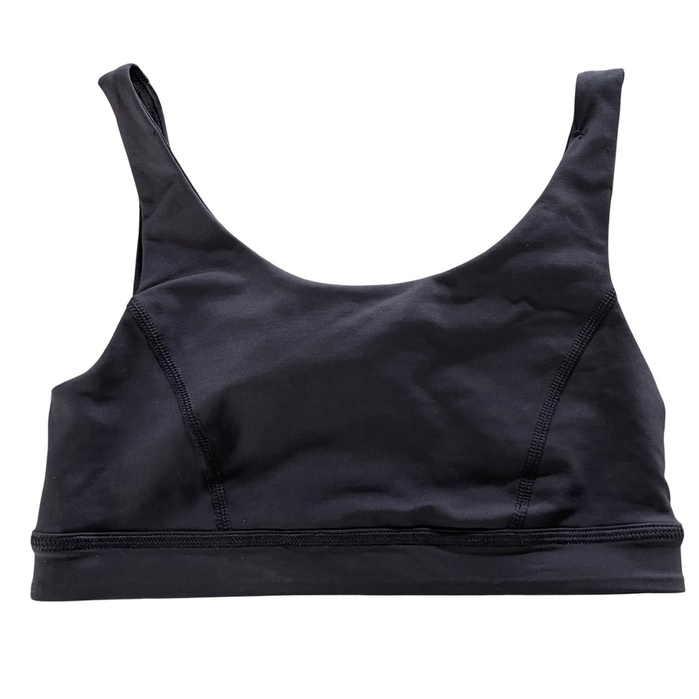 Lululemon Sports Bra Womens 4 Black Athleisure Gymcore Racerback Cutout Stretch